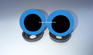 2 veiligheidsoogjes 08 mm blauw