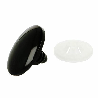 2 ovalen veiligheidsoogjes 15 mm zwart