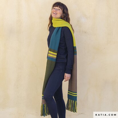 Merino Aran - sjaal met 4 kleuren