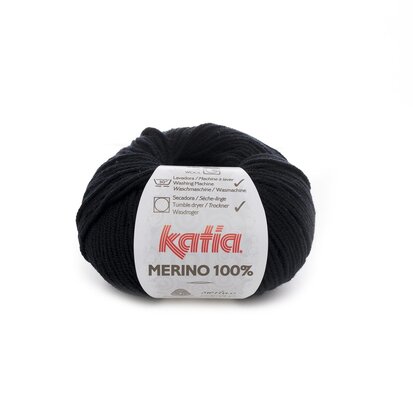 Merino 100 % - 02  Zwart