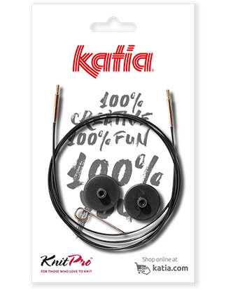 KnitPro verwisselbare kabel 040 cm zwart