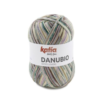 DANUBIO SOCKS 303 Pastelblauw-Lichtroze-Licht bruin-Licht lila