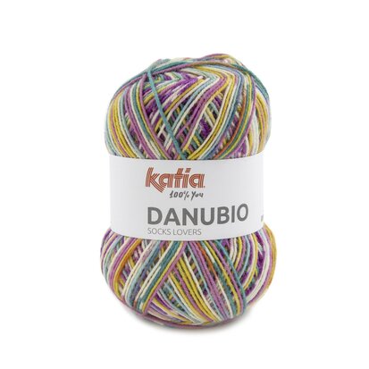 DANUBIO SOCKS 304 Fuchsia-Geel-Turquoise-Donker oranje