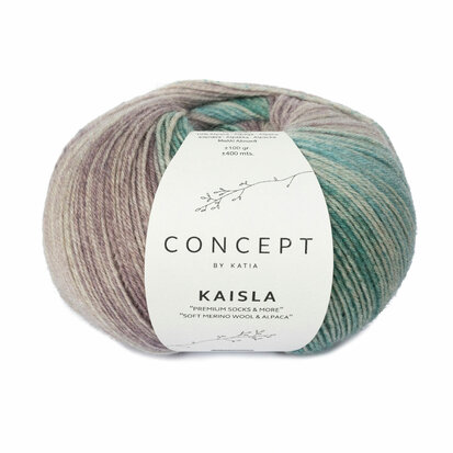 KAISLA SOCKS & MORE 305 MEDIUM PAARS-LICHTPAARS-GROENBLAUW-TURQUOISE