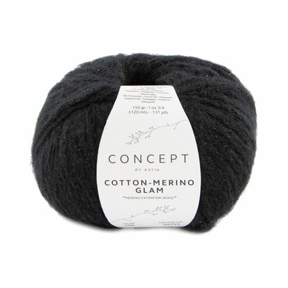 COTTON-MERINO GLAM 306 ZWART