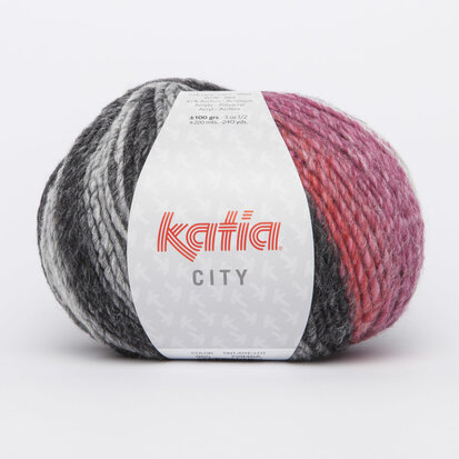 City 960 Ecru-Zwart-Fuchsia-Medium paars