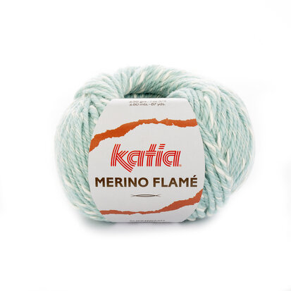 Merino Flamé 105 Bleu d'eau-Ecru