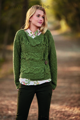 Merino Flamé 109 Groen-Ecru