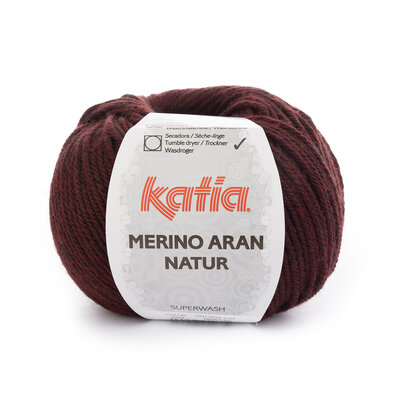 Merino Aran Natur 203 Rood-zwart