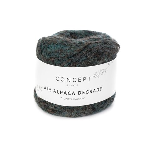 Air Alpaca Degradé 65 Smaragdgroen-Bruin