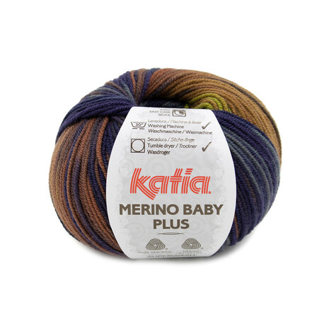 Merino Baby Plus 218 Bruin-blauw-groen