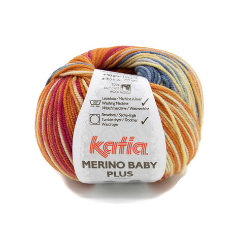 Merino Baby Plus 219 Orange-bleu-pistache