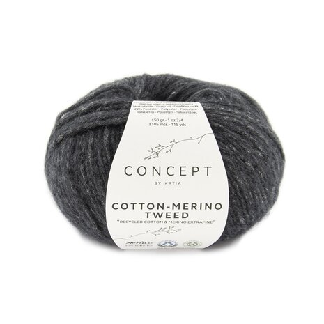 COTTON-MERINO TWEED 503 DONKERGRIJS