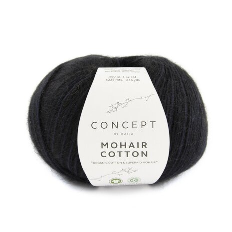 MOHAIR COTTON 82 ZWART