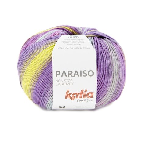 Paraiso 109  Fuchsia-Pistache-Licht hemelsblauw-Lila