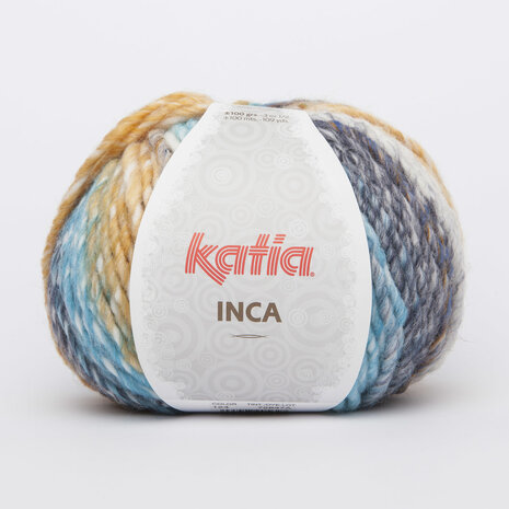 2 bollen Inca 124 Blauw-Mosterdgeel-Zwart