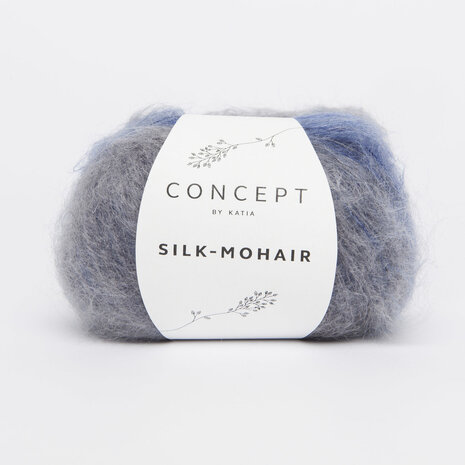 Silk Mohair 712 Bleu foncé-Bleu-Gris