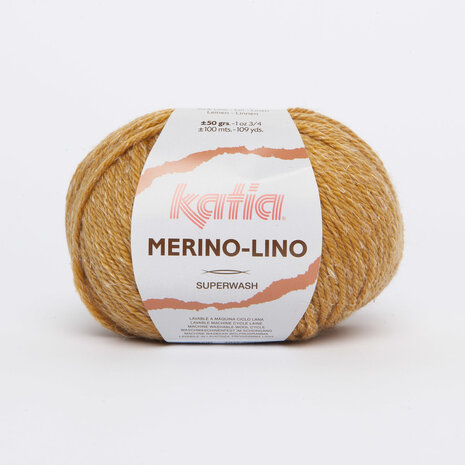 6 bollen Merino-Lino 508 Mosterdgeel