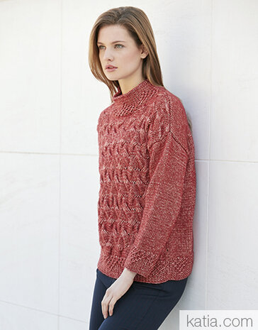 Cotton-Merino 053 Rood-zwart