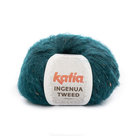 Ingenua-Tweed-108-Blauwgroen-flessegroen-Camel